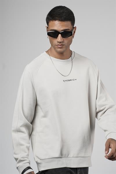 Kingbrich Baskılı Reglan Kol Oversize Kesim Sweatshirt