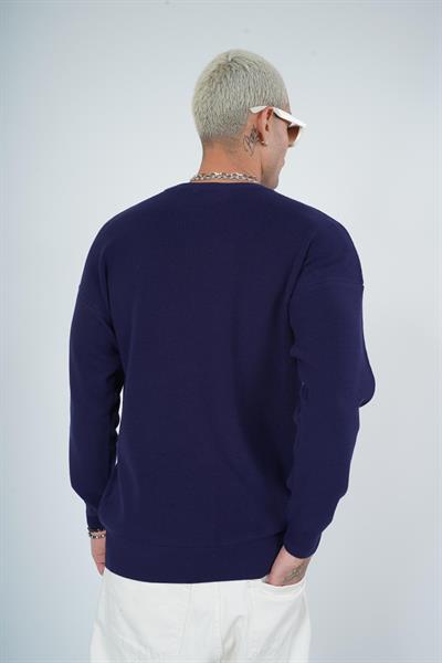 Kingbrich Bisiklet Yaka Oversize Kalıp Erkek Kazak