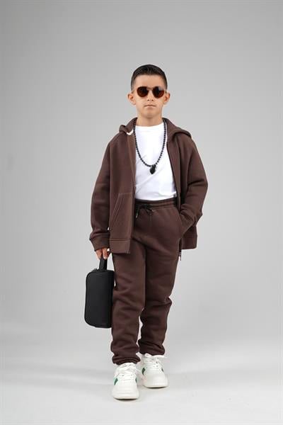 Kingbrich Kids Kapüşonlu Önü Fermuarlı Alt Üst Takım