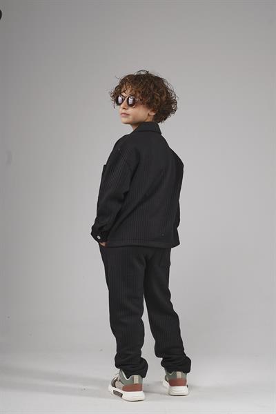 Kingbrich Kids Önü Çıtçıtlı Jakarlı Gömlek Takım