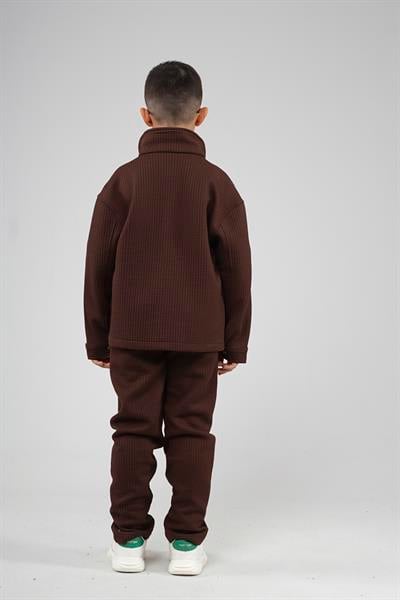 Kingbrich Kids Önü Çıtçıtlı Jakarlı Gömlek Takım