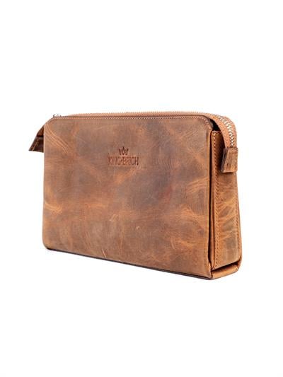 Kingbrich Logolu Hakiki Deri Kaplamalı Unisex El Çantası