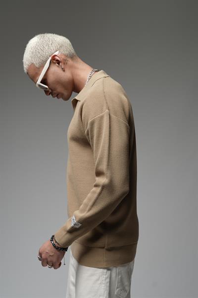 Kingbrich Polo Yaka Oversize Kalıp Erkek Triko Kazak