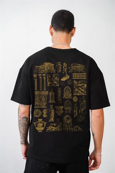 Mythology Baskılı Unisex Oversize Kalıp Tişört