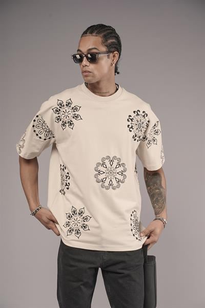 Nakış Detaylı Oversize Kalıp Unisex Tişört