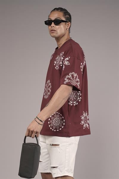 Nakış Detaylı Oversize Kalıp Unisex Tişört