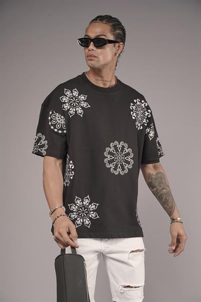 Nakış Detaylı Oversize Kalıp Unisex Tişört