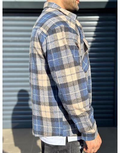 Önü Cepli Slim Fit Dar Kesim Ekoseli Unisex Oduncu Gömlek