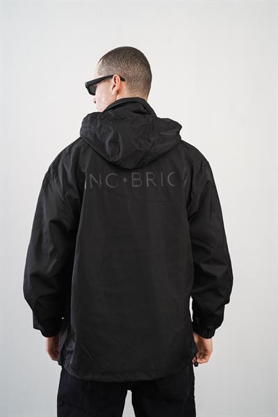 Önü Çıt Çıt Kapamalı Sırtı Baskılı Ayarlanabilir Kapuşonlu Oversize Kalıp Unisex Yağmurluk