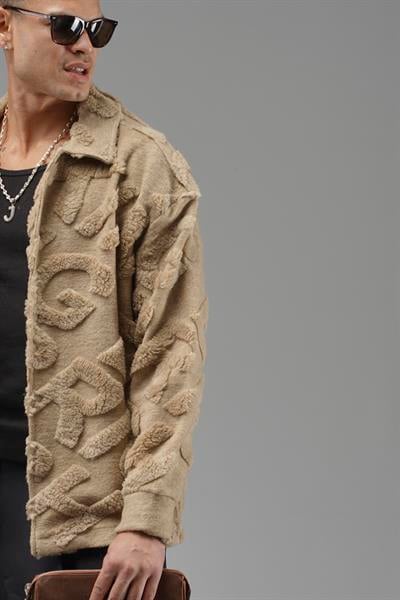 Önü Çıtçıt Kapamalı Kingbrich Yazılı Gömlek Yaka Peluş