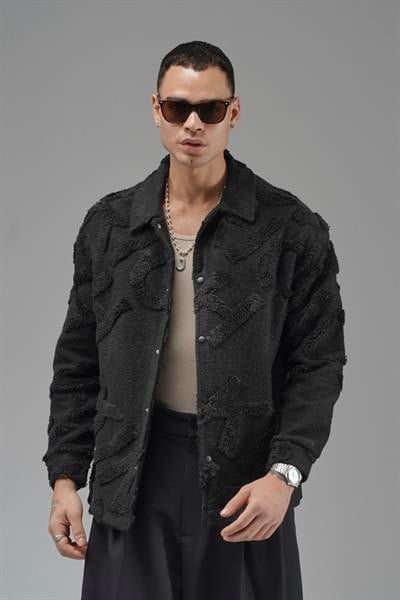 Önü Çıtçıt Kapamalı Kingbrich Yazılı Gömlek Yaka Peluş