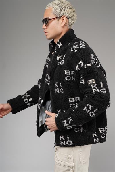 Önü Fermuarlı Kingbrich Yazılı Oversize Kalıp Peluş