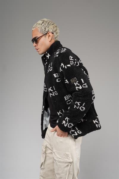 Önü Fermuarlı Kingbrich Yazılı Oversize Kalıp Peluş