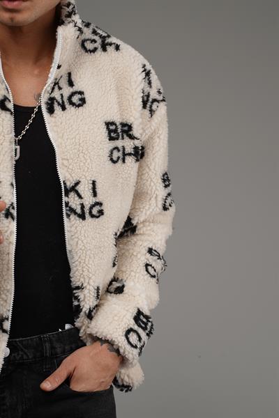 Önü Fermuarlı Kingbrich Yazılı Oversize Kalıp Peluş