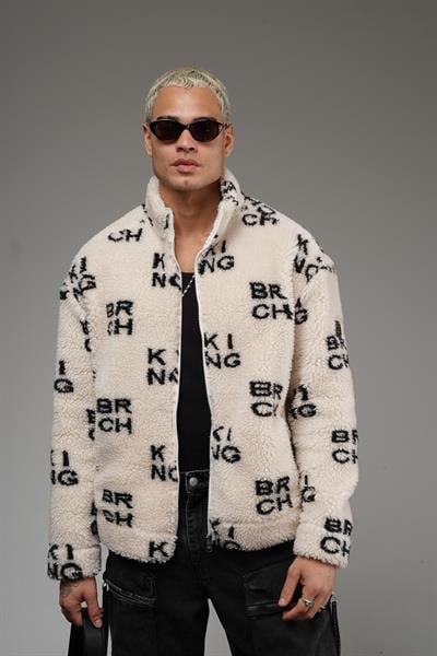 Önü Fermuarlı Kingbrich Yazılı Oversize Kalıp Peluş