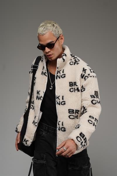 Önü Fermuarlı Kingbrich Yazılı Oversize Kalıp Peluş