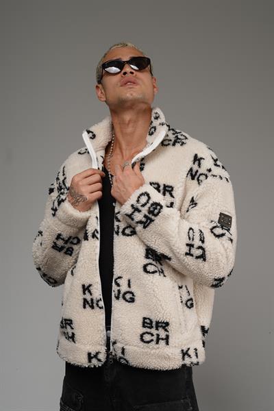 Önü Fermuarlı Kingbrich Yazılı Oversize Kalıp Peluş