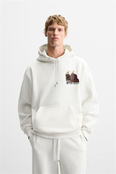 Önü ve Arkası DTF Baskılı Kanguru Cepli Oversize Kalıp Unisex Hoodie