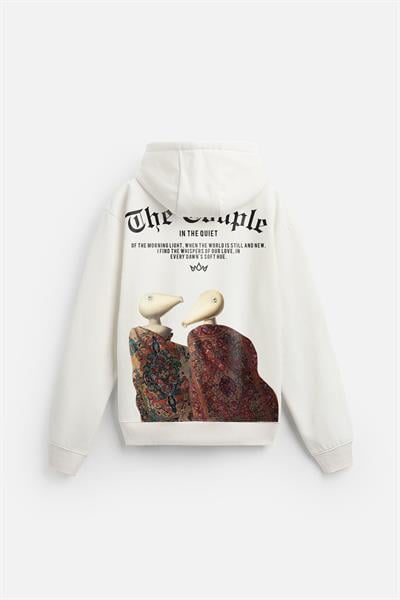 Önü ve Arkası DTF Baskılı Kanguru Cepli Oversize Kalıp Unisex Hoodie