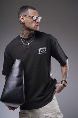 Oversize Kalıp 1983 Yazılı Baskılı Unisex Tişört