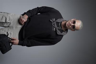 Oversize Kalıp Baskılı Yaka Kol Ribanalı Sweat