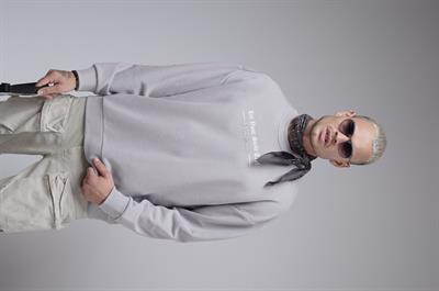 Oversize Kalıp Baskılı Yaka Kol Ribanalı Sweat