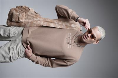 Oversize Kalıp Baskılı Yaka Kol Ribanalı Sweat