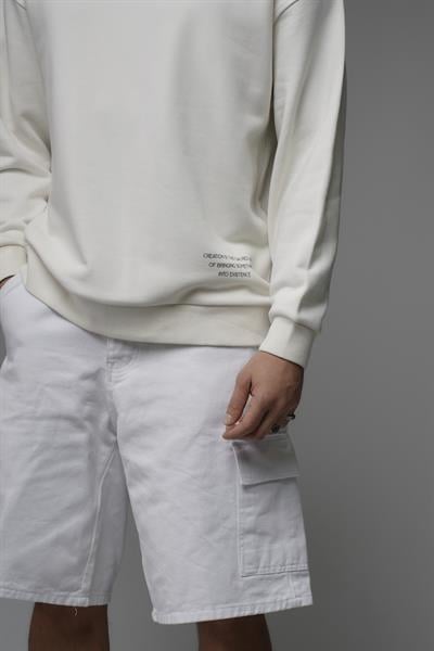 Oversize Kalıp Sırtı Kilim Desenli Erkek Sweatshirt