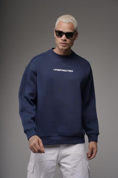 Oversize Kalıp UNEFFECTED Baskılı Sweatshirt