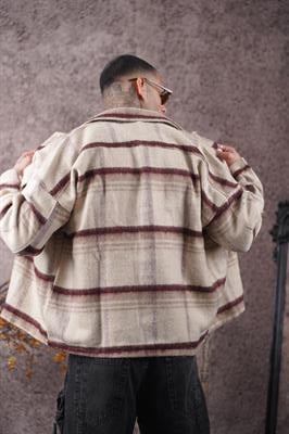 Oversize Kalıp Unisex Cepli Kaşe Oduncu Gömlek