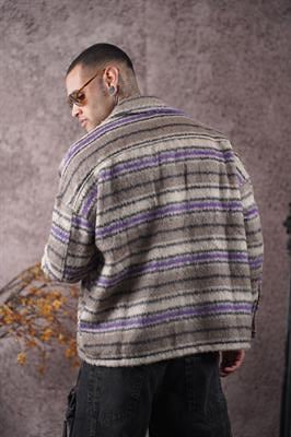 Oversize Kalıp Unisex Cepli Kaşe Oduncu Gömlek