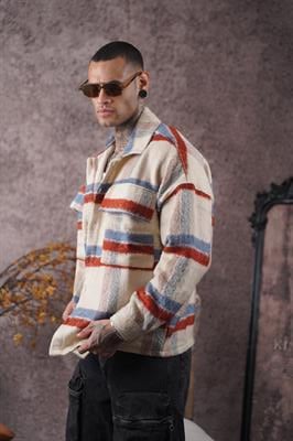 Oversize Kalıp Unisex Cepli Kaşe Oduncu Gömlek