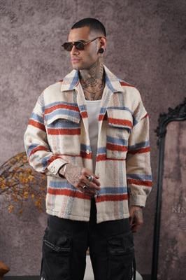 Oversize Kalıp Unisex Cepli Kaşe Oduncu Gömlek