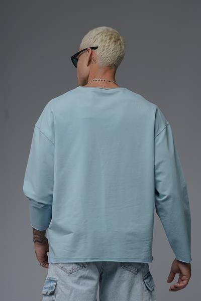 Pis Yaka Oversize Kalıp Düz Sweatshirt