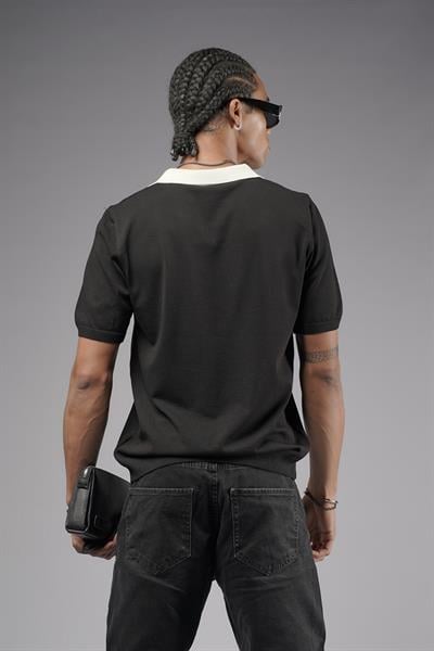 Polo Yaka Reglan Kol Regular Kalıp Triko Tişört