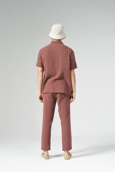 Regular Fit Kalıp Düz Renk Keten Gömlek Pantolon Erkek Takım