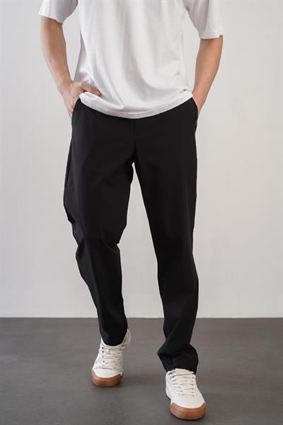 Regular Kalıp Beli Lastikli Erkek Jogger Siyah Pantolon