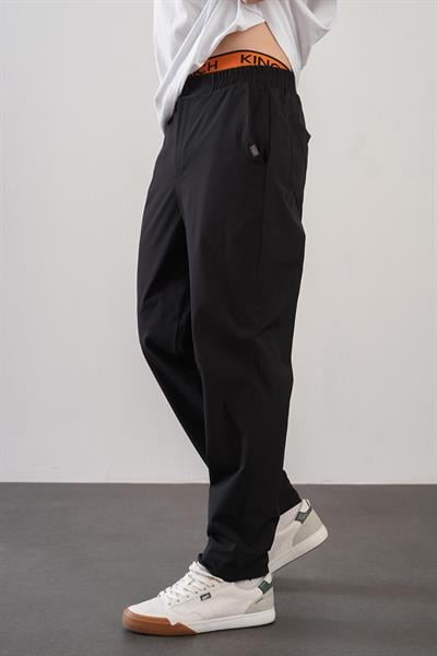 Regular Kalıp Beli Lastikli Erkek Jogger Siyah Pantolon
