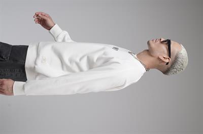 Ribanalı Yaka Reglan Kol Baskılı Oversize Kalıp Sweat