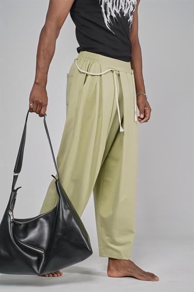 Şalvar Kesim Beli Lastikli Pantolon