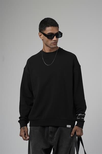 Sırtı Baskılı Oversize Kalıp Erkek Sweatshirt