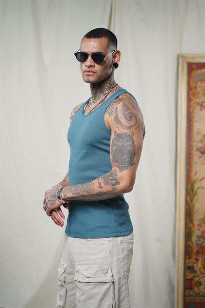 Slim Fit Kaşkorseli Esnek Düz  Erkek Sporcu Atlet