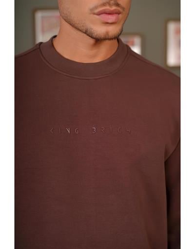 Yazı Baskılı Kol Etiket Detaylı Oversize Sweatshirt