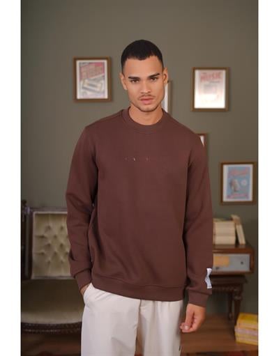Yazı Baskılı Kol Etiket Detaylı Oversize Sweatshirt