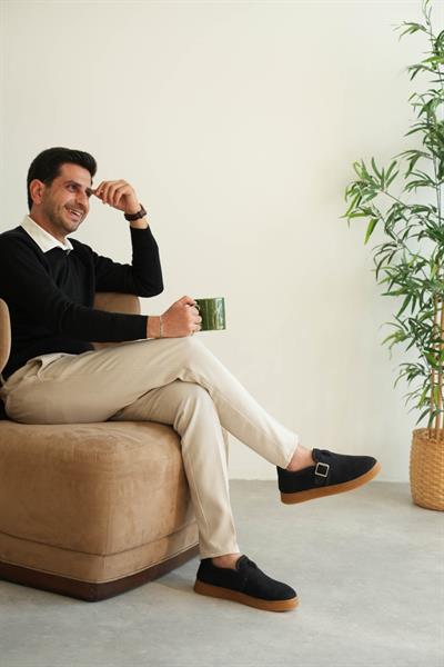 Yüksek Tabanlı Tokalı Günlük Kürklü Erkek Ayakkabı