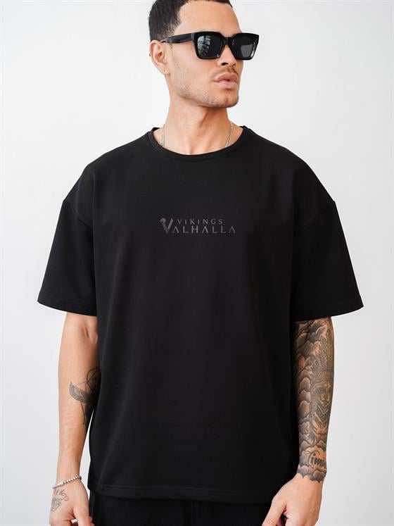 Vıkıngs Baskılı Unisex Oversize Kalıp Tişört