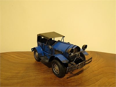 Dekoratif Eskitme Mavi Araba