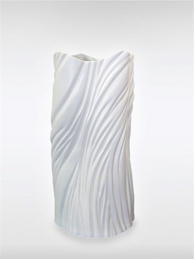 42 cm Beyaz Burgu Seramik Vazo