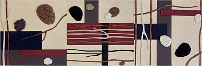 3 Parça Deri Tablo-60x180 cm