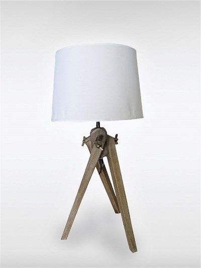 Çarpraz Ayaklı Abajur-Beyaz Şapkalı